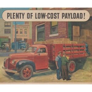 Vintage 1946 Studebaker Work Trucks Flat Bed South Bend Indiana USA Print Ad